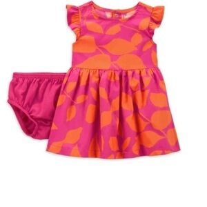 Pink and Orange Baby Matching Set, Size 0-3 months Infants